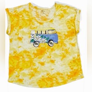 TIE-DYE VOLKSWAGEN BUS / BEACH VAN GRAPHIC TEE. STYLE & CO. PLUS SIZE 2X